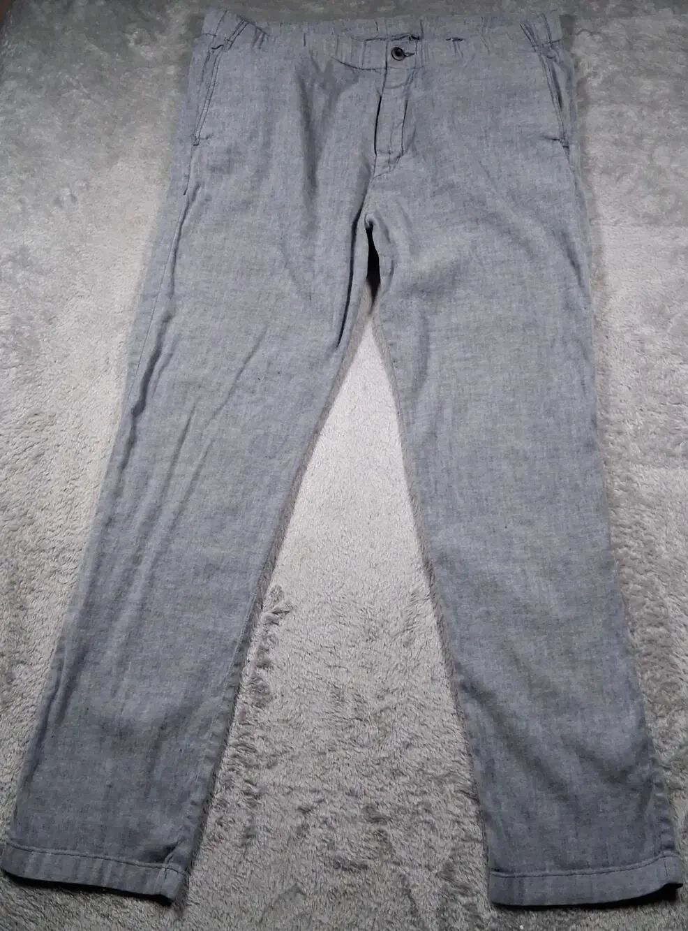 Tommy Bahama Pants Mens 38x32 Gray Relaxed Fit Linen Chambray Summer Casual